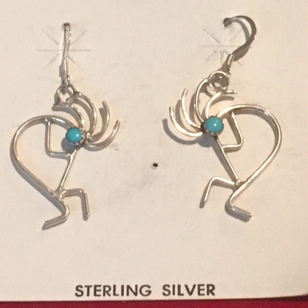 Turquoise Kokopelli Earrings
